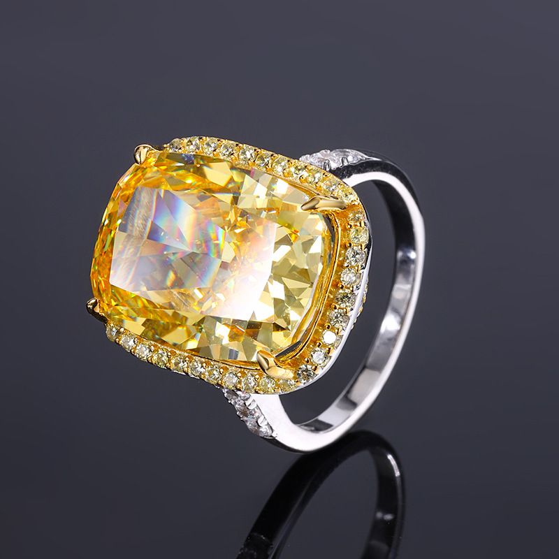 Zhuangshengsheng Sieraden S Zilveren Hoge Koolstof Diamant Sprankelende IJs Cut Vierkante Temperament Licht Luxe Gesloten Ring_voghion.com