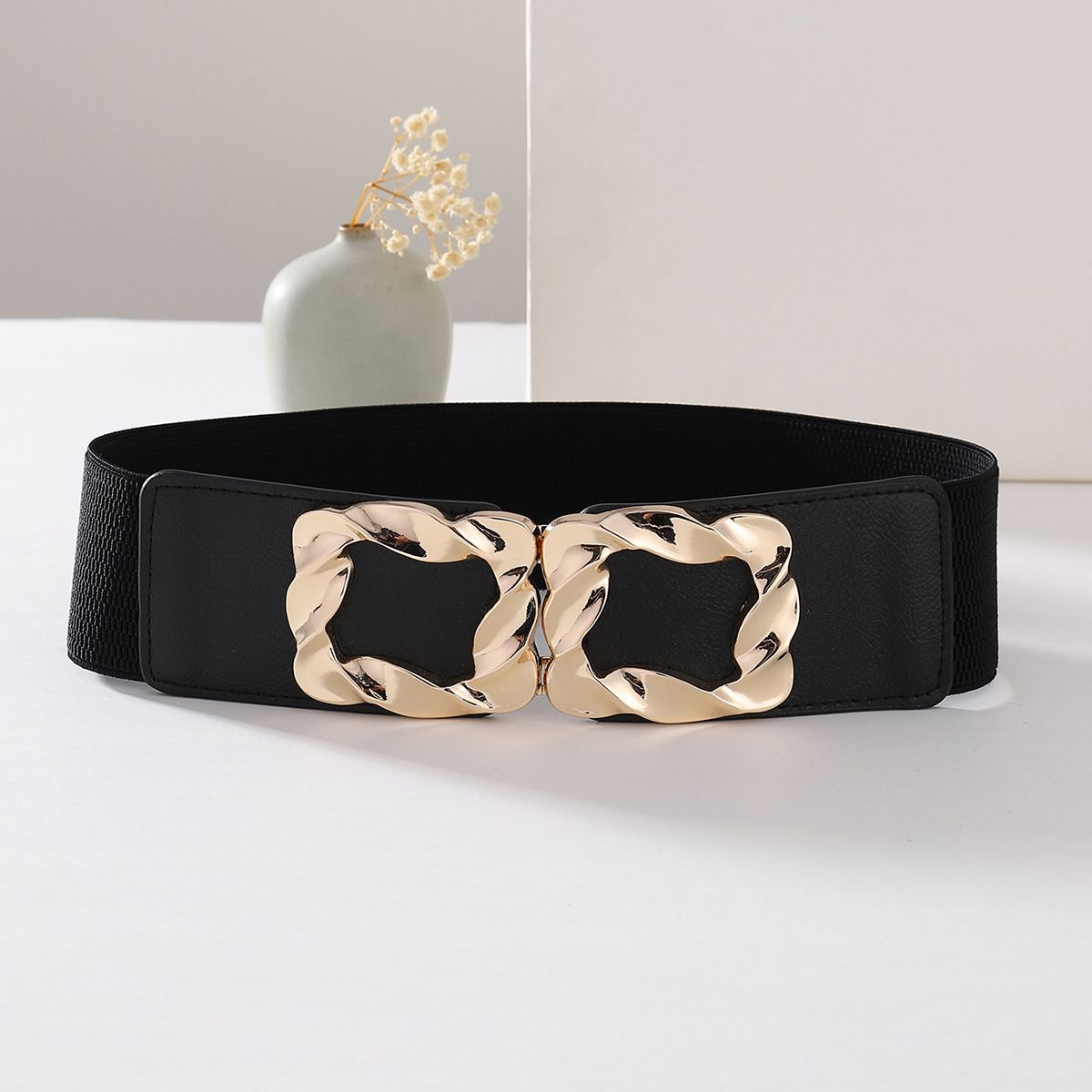 New fashion women's elastic wide waist seal with down jacket sweater dress elastic decorative belt_voghion.com