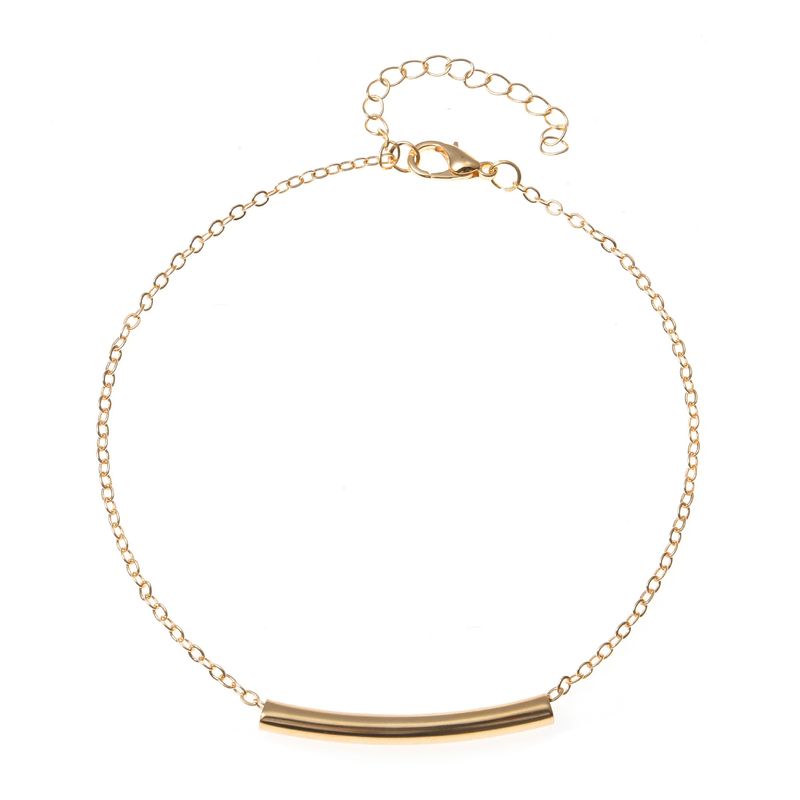Jewelry Fashionable Gold U Tube Anklet For Men And Women Simple Alloy Foot Chain_voghion.com