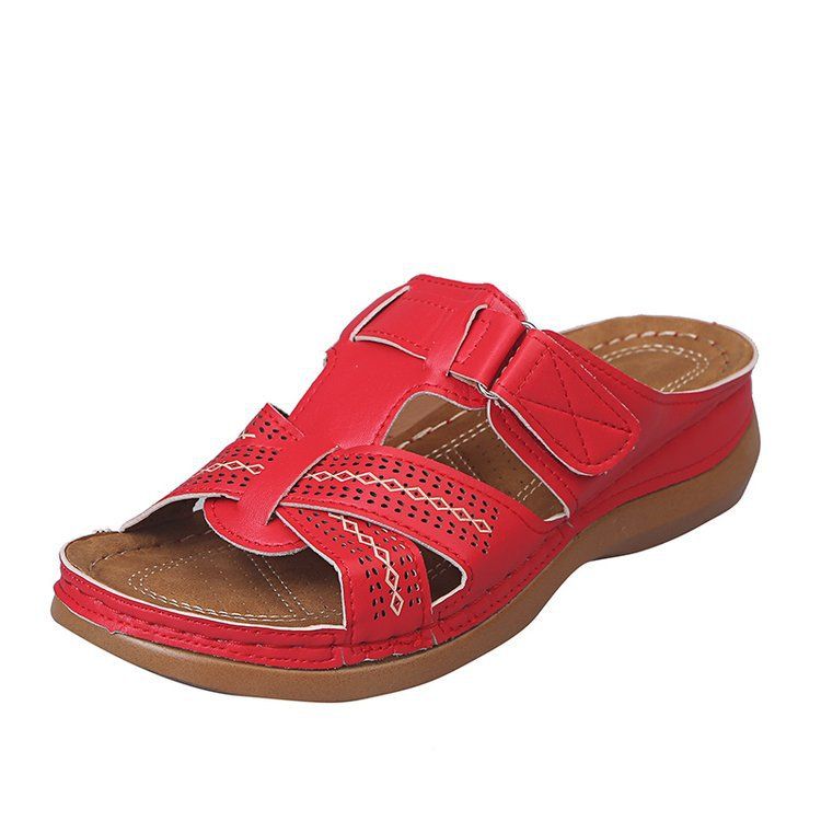 Große lässige Sandalen für Damen, einfarbig, dicke Sohle, Kreuzsandalen, Damenschuhe, Sandalen_voghion.com