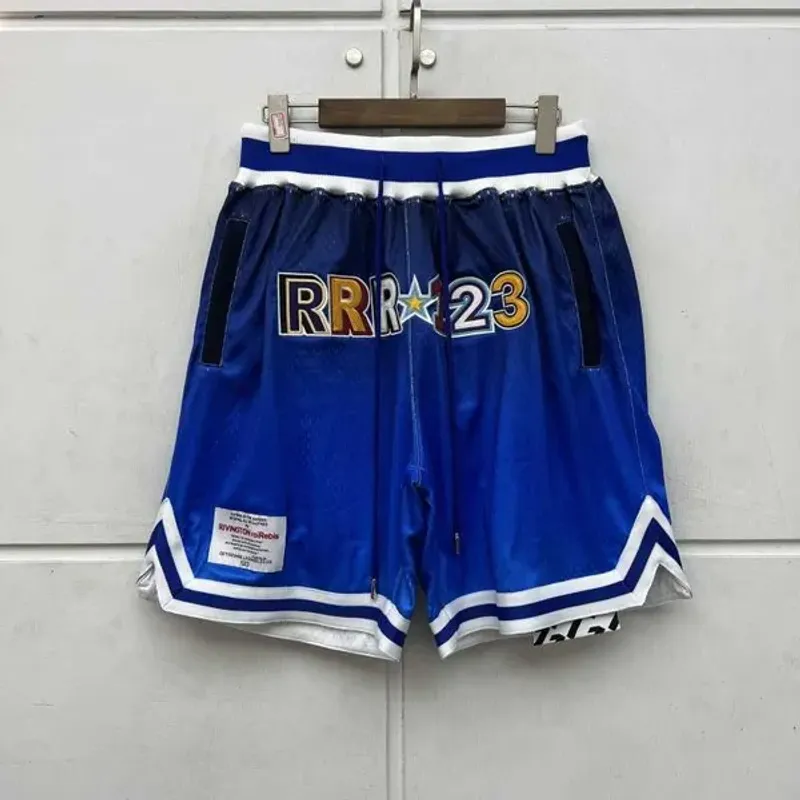 RRR123 Shorts Summer Embroidered numeric Double Layer Mesh Breathable Beach Men's Basketball Sports Short Pants T221129_voghion.com
