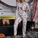 Conjunto de pijama de Halloween feminino – manga comprida e calça com estampa divertida de abóbora (mistura de poliéster aconchegante, estilo camisa com botões, P-GG)_voghion.com