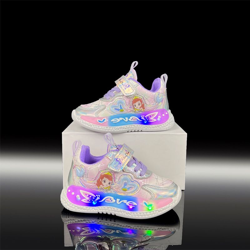 Kindersport met lichtjes lente en herfst 2022, nieuwe meisjes papa schoenen, cartoon casual schoenen voor kinderen_voghion.com