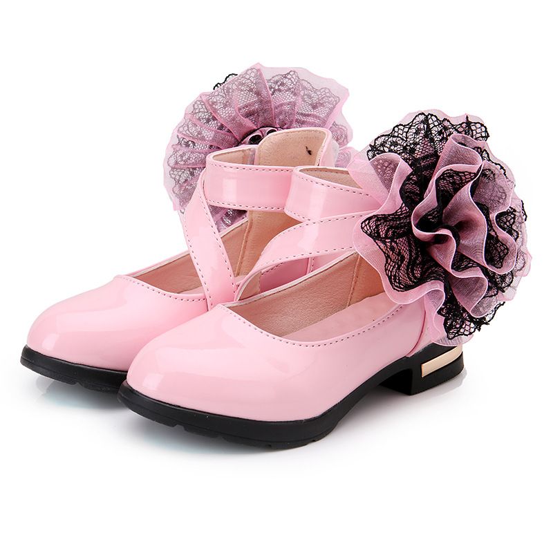 SHLIANG Kids Shoes Girls High Heel Princess Flower Shoes Fashion Children Shoes Leather Fashion Girls Party Dress Wedding Dance SA125_voghion.com