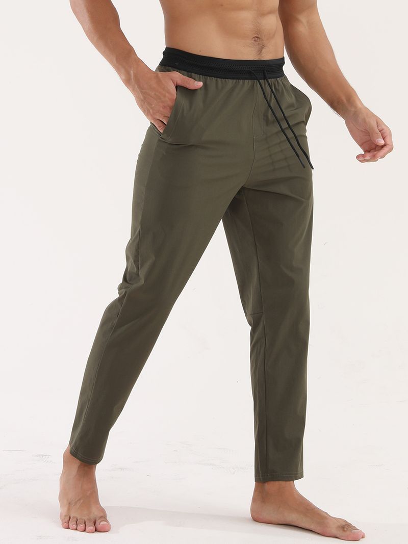 Novos esportes de malha para homens: soltos, retos, vários bolsos, treinamento de fitness, alta elasticidade, respirável e secagem rápida_voghion.com
