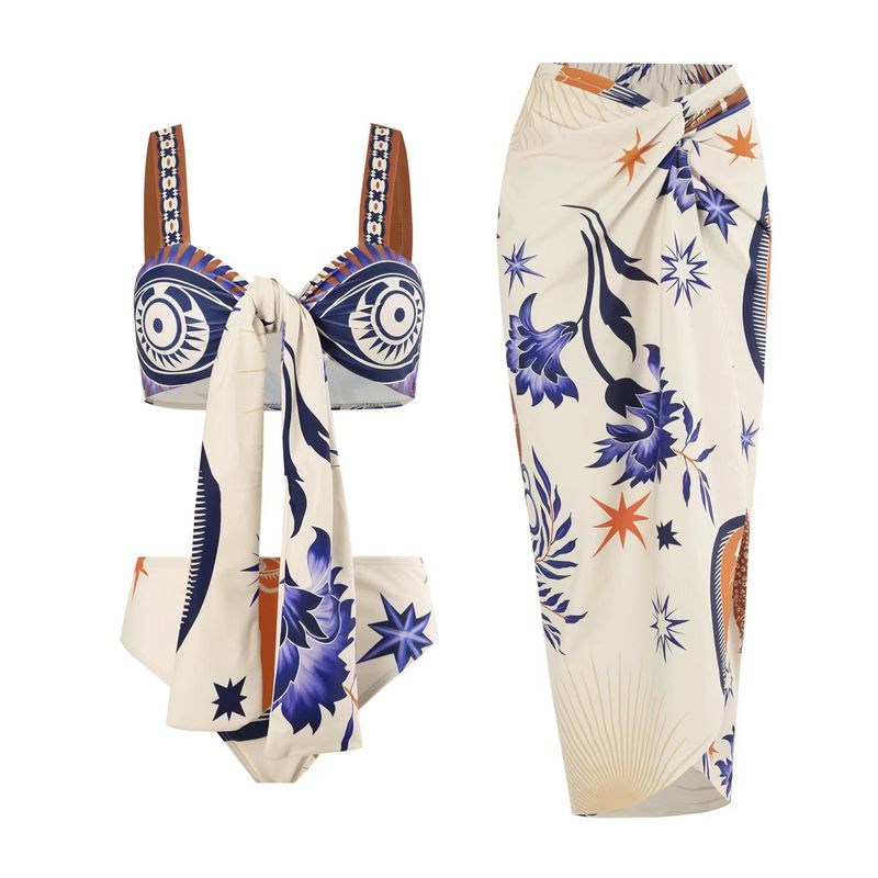 Dameskleding Nieuwe verzamelde bikini Sexy hoge taille bikini Split badpak pak Chiffon lange rok pak_voghion.com