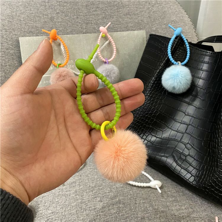 Çanta Charm Yeni Yaratıcı Sevimli Peluş Çanta Kolye Şeker Rengi Kız Anahtarlık Araba Anahtarlık Cep Telefonu Kılıfı Aksesuarları_voghion.com
