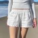 Damen Sommer Shorts Gestreift Gewebt Elastisch Hohe Taille Knopf Locker Lässig Bequem Basic_voghion.com