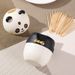 Automatic Pop-up Holder High Aesthetic Home Use Personalized Creative Cute Tube Barrel Jar Panda Toothpick Box_voghion.com