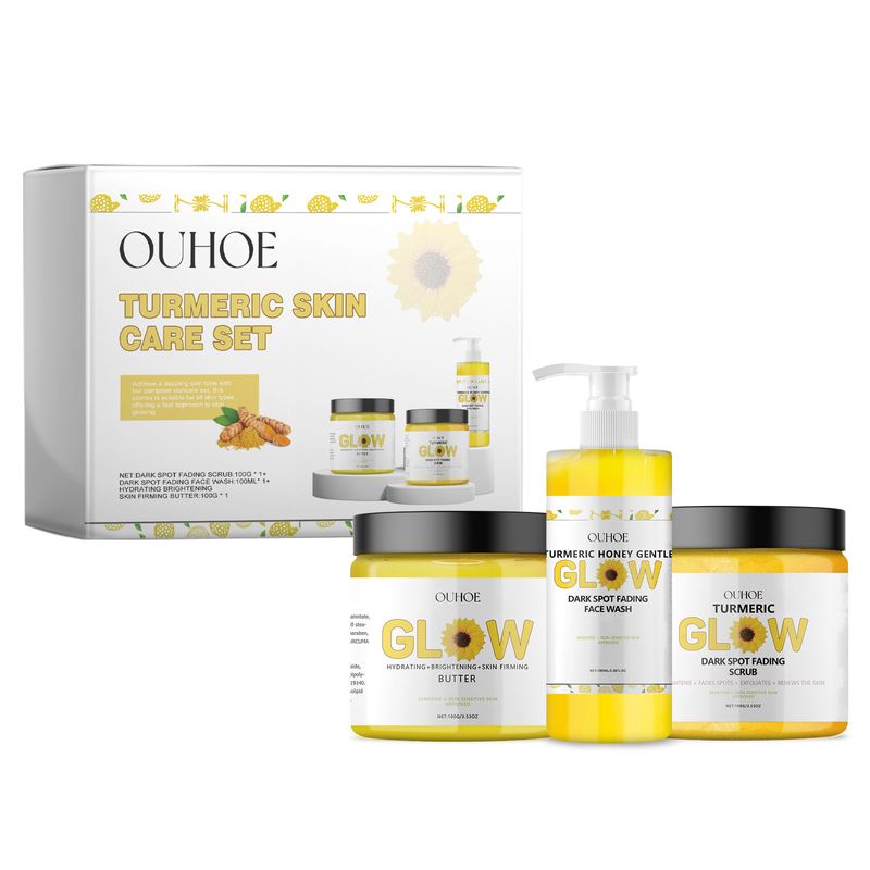Turmeric Skin Care Kit, Refreshing Cleansing Hydrating Firming Care Kit_voghion.com