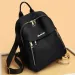 Simple Black Large Capacity Backpack Womens Travel Bag Solid Harajuku Student Oxford Unisex 250408l_voghion.com