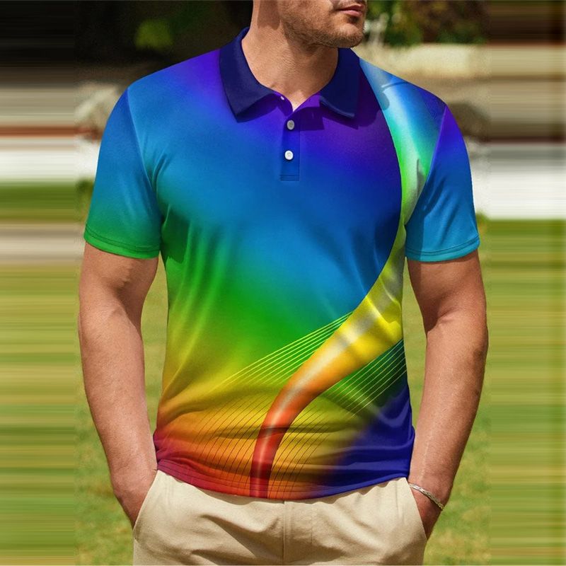 T-shirt casual 3D a maniche corte con scollo rotondo, blazer, logo alla moda, da uomo_voghion.com