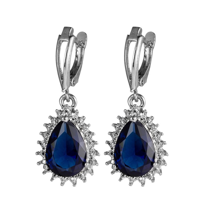 Hot Selling Popular Three-piece Set Rose Red Zircon Jewelry Stud Earrings For Women_voghion.com