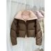 Giacca corta oversize con imbottitura a nuvola, ispirata a Seul, Milk Puffer (bianco sporco/grigio/nero/marrone, S-XL)_voghion.com