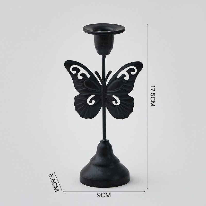 Handcrafted Iron Candle Holders, European-Style Vintage Table Decor With Rustic Charm, Decorative Candle Stand For Romantic Dinners, 3-Piece Set_voghion.com