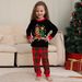 Flame Retardant Fabric Children's Suit 2025 Medium And Small Children's Pajamas Christmas Tree And Beautiful Deer Print Home Clothes_voghion.com