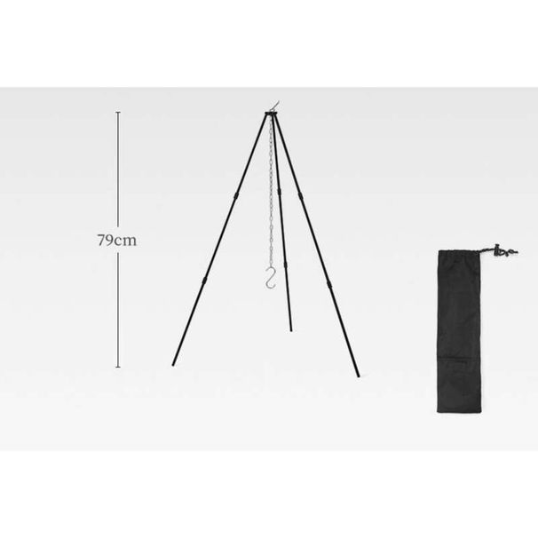 Supporto triangolare staccabile per esterni, supporto per falò in lega di alluminio per barbecue portatile, supporto per pentola sospesa, campeggio_voghion.com