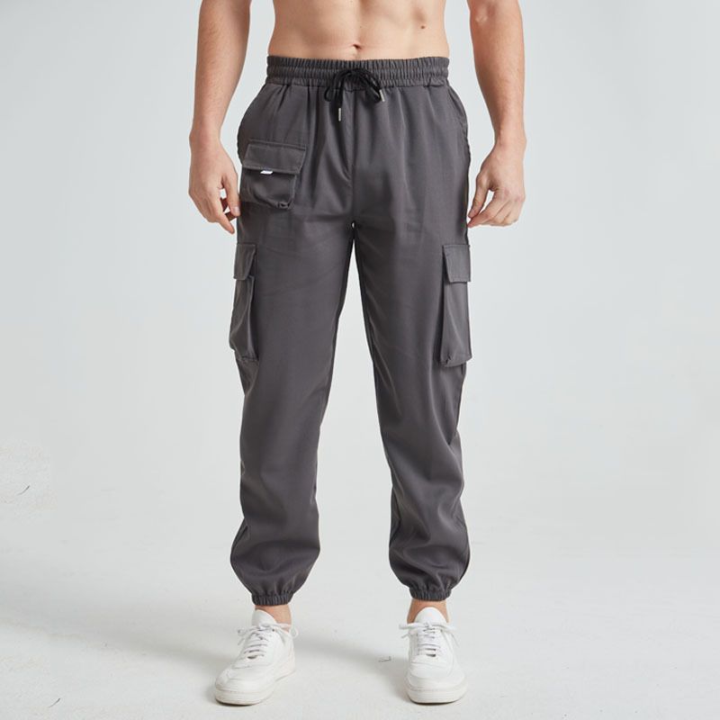 Men's Cargo Jogger Pants - Tactical Workout Pants With 6 Pockets For Streetwear Hiking & Urban Fashion (Breathable Slim Fit Pure Color)​_voghion.com