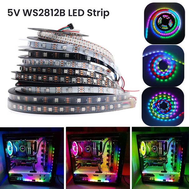 WS2812B RGB LED Streifen Lichter 5050 WS2812 Smart IC Adressierbaren Regenbogen Pixel 5V_voghion.com