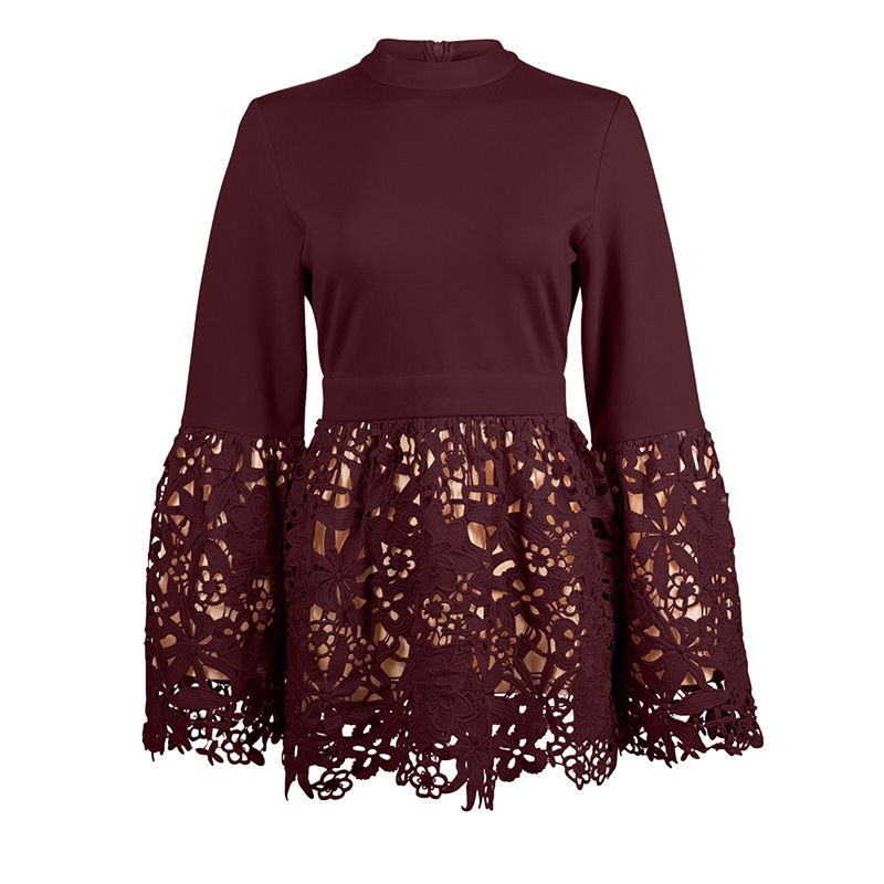 Women's Clothing Lace Hollow Ladies Top Early Spring_voghion.com