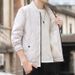 Spring And Autumn New Korean Style Simple Trendy Slim Stand Collar Jacket Coat Men's Long Stock_voghion.com