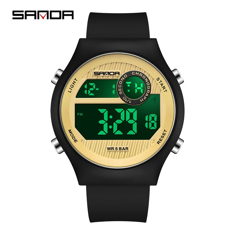 Unisex Digital Sports Watch With Luminous Display, 50M Waterproof, Lightweight Silicone Strap For Outdoor & Daily Wear_voghion.com
