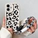 Custodia per telefono con cordino a catena da polso per iPhone 16 Pro Max Plus con motivo leopardato, morbida in TPU, antiurto_voghion.com