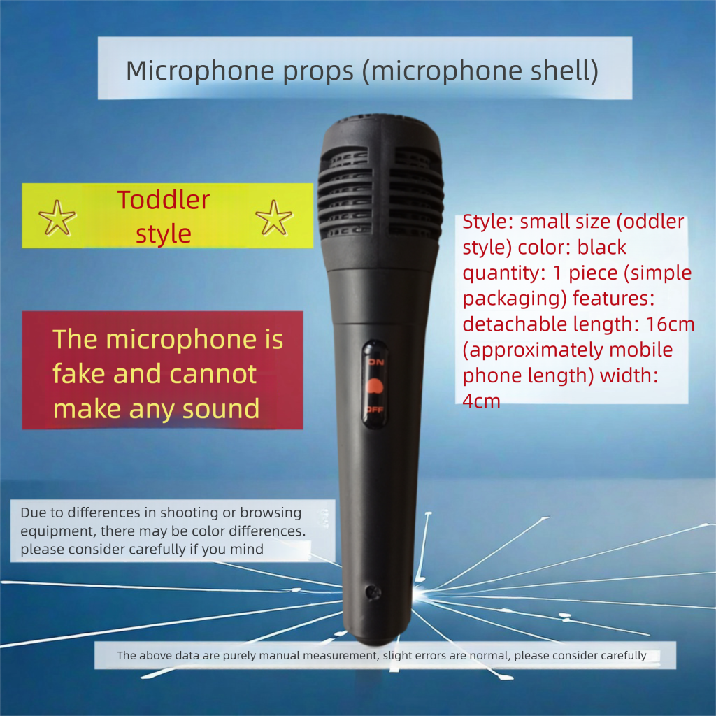 Modello di intervista per reporter, piccolo conduttore, giocattolo per bambini, microfono portatile per simulazione di eloquenza_voghion.com