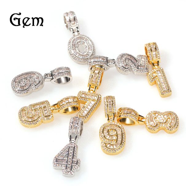 Nouveau pendentif en zircon style hip-hop numérique « Ice Sugar », design alternatif et tendance, pour colliers et accessoires de personnalisation._voghion.com