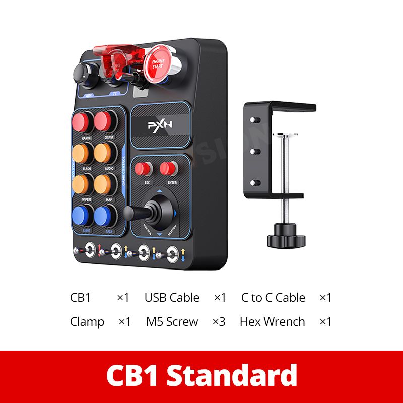 Boîtier de commande multifonction PXN CB1 Race Central, touches RVB pour simulateur de camion EURO, jeu de course personnalisé sur PC_voghion.com