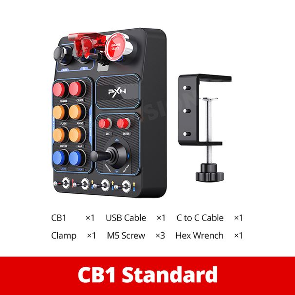 Boîtier de commande multifonction PXN CB1 Race Central, touches RVB pour simulateur de camion EURO, jeu de course personnalisé sur PC_voghion.com