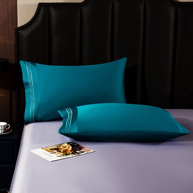 60 Count Long Staple Cotton Pillowcases Solid Color Pure Cotton Pillowcases_voghion.com