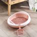 Small Creative Eggshell Box Nest Oval Semi-Enclosed Toilet Pet Supplies With Cat Litter Scoop_voghion.com