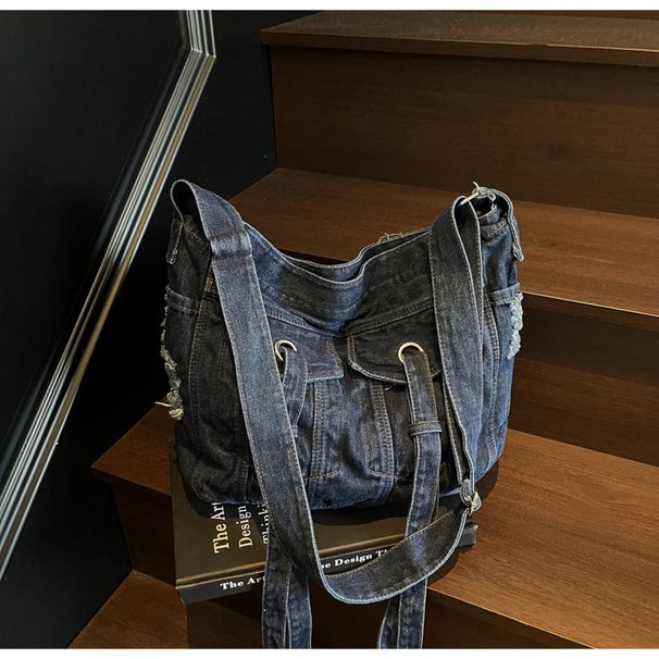 Borsa a tracolla in denim, grande capacità, da donna_voghion.com