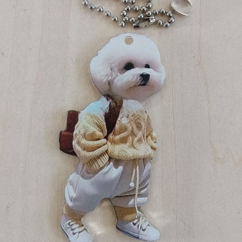 Chaveiro de decoração para mochila com pingente de acrílico periférico com imagem 2D, presente de volta às aulas para amigos e melhores amigos_voghion.com