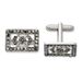 1928 Silver-tone Black Crystal Rectangle Cuff Links_voghion.com