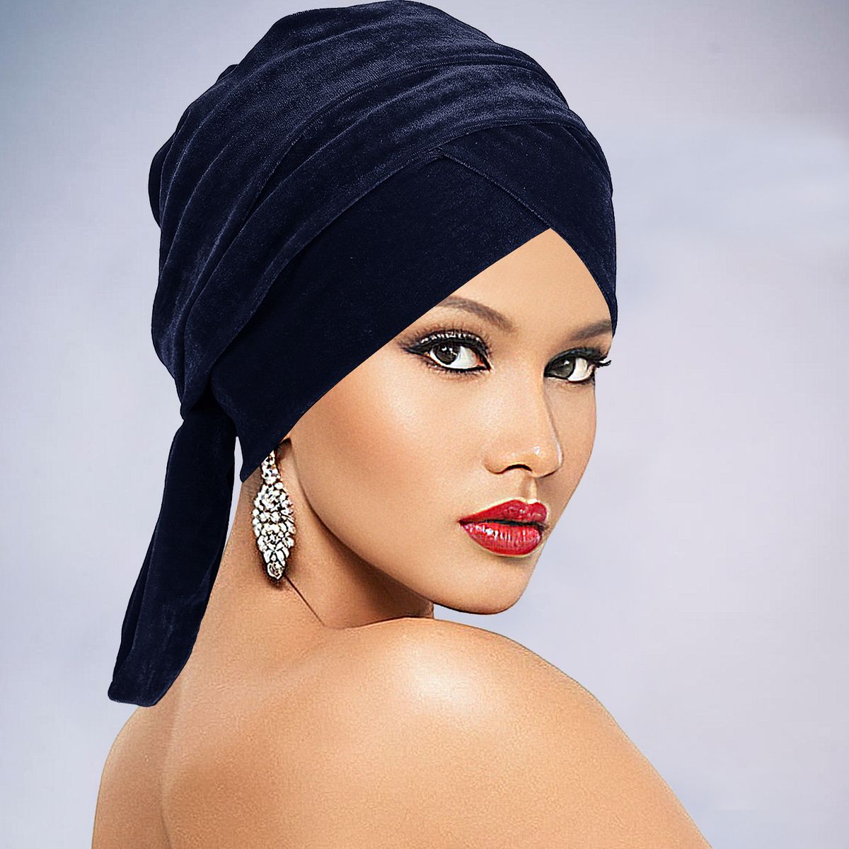 Handel zagraniczny Nowy kapelusz turban Europejski i amerykański Popularny aksamitny kapelusz typu pullover Jednolity kolor Etniczny długi ogon Kapelusz Sprzedaż bezpośrednia w fabryce_voghion.com