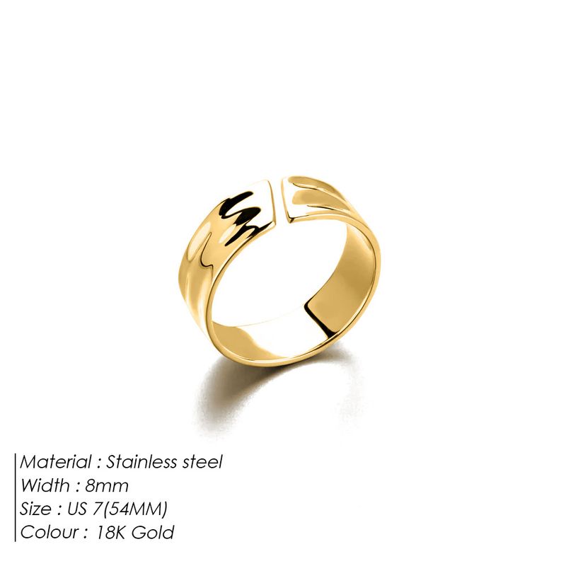 eManco Anello concavo-convesso irregolare in stile coreano e giapponese per uomo, design di nicchia, anello aperto liscio semplice e cavo,_voghion.com