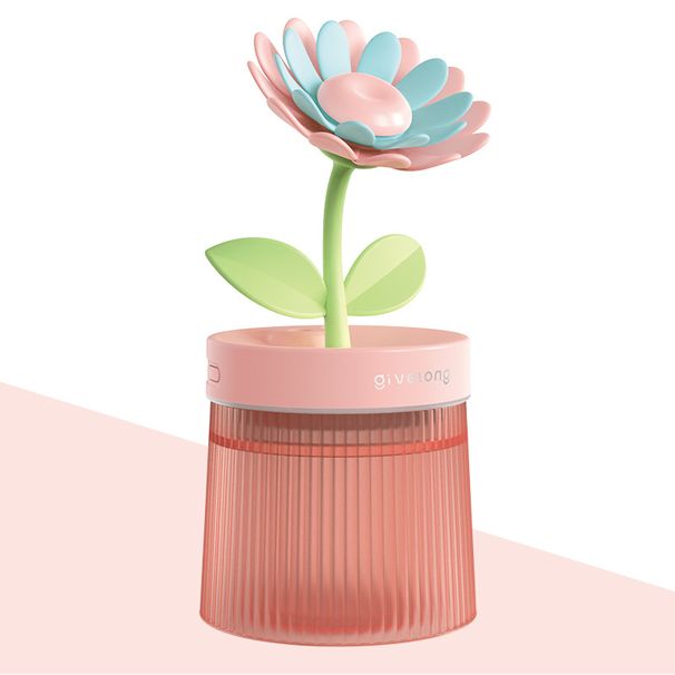 Floral Air Humidifier – Mini USB-Powered Mist Diffuser For Home & Office | Portable Aromatherapy Device With 7-Color LED & Auto Shut-Off_voghion.com