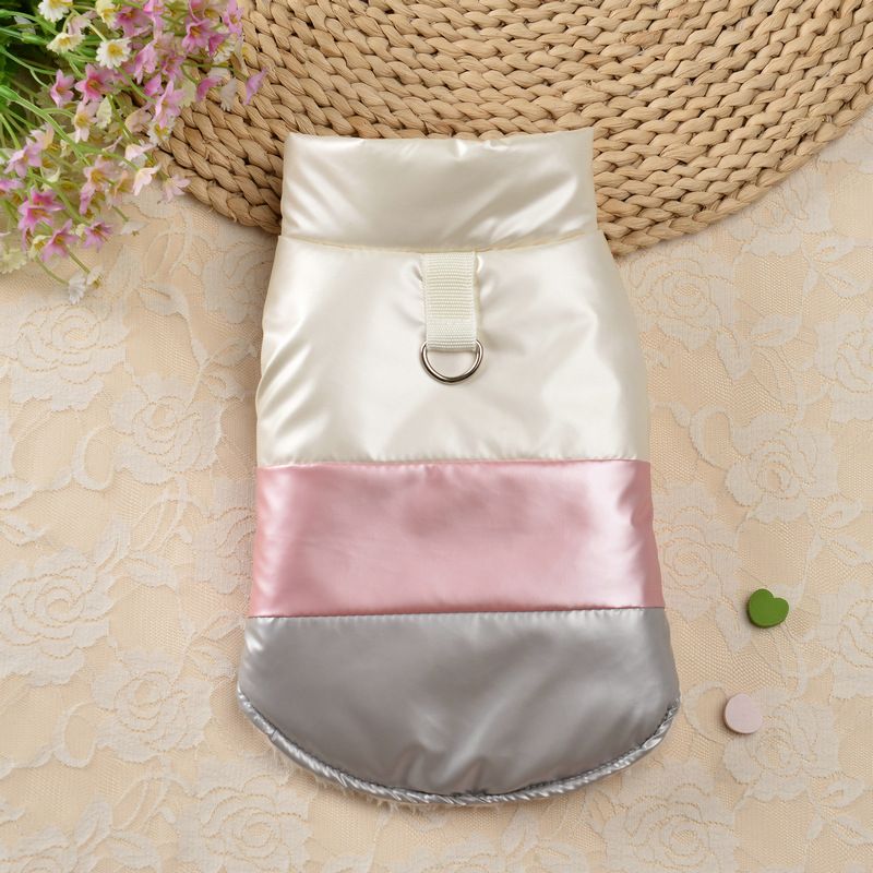 2024 neue Herbst und Winter Haustier Farbe Block Weste Warme Kleidung Mode Wasserdichte Zipper Hund Kleidung_voghion.com