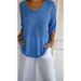 Women's Slim Fit V-Neck Short Sleeve Knit Sweater - Lightweight Casual Pullover For Everyday Wear (Multiple Colors & Sizes)_voghion.com