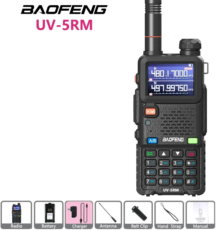BAOFENG UV-5RM Walkie Talkie Multi-Bands 10W NOAA AM FM 999Kanal Hochleistungsakku DTMF Typ-C Aufladen Große Reichweite_voghion.com