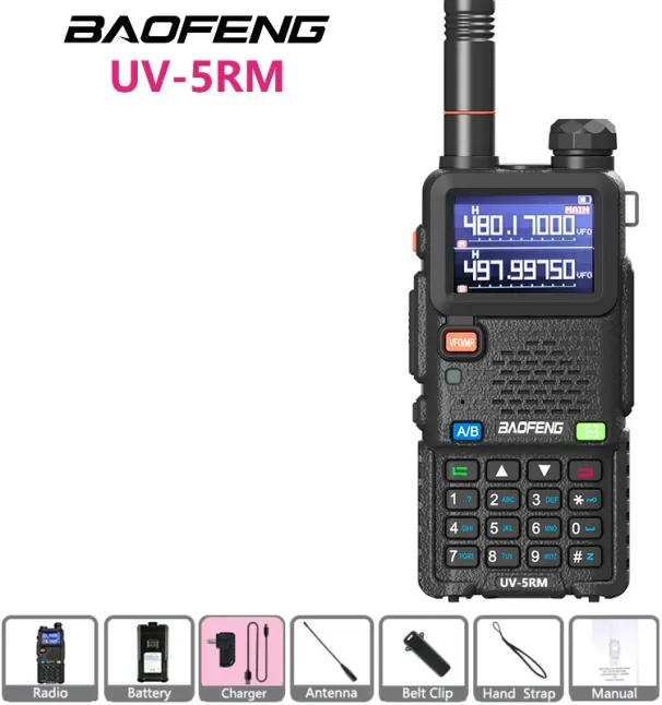 BAOFENG UV-5RM Walkie Talkie Multi-Bands 10W NOAA AM FM 999Kanal Hochleistungsakku DTMF Typ-C Aufladen Große Reichweite_voghion.com
