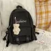 Koreanischer Canvas-Schulrucksack für Damen, Freizeitrucksack in Unifarben, großer Schultertasche für Reisen und Schule_voghion.com