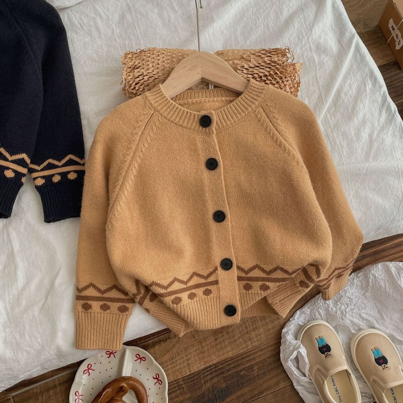 ChildenBoysAutumnCardiganKoreanSplicedLongSleeveKidsBabysBoysSweaterCoatRoundCollarToddlerBoysOpenStitchCoats_voghion.com