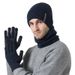 Autumn Winter Men's Scarf Gloves Three-Piece Set Fleece Lined Thickened Warm Knitted Hat Casual Versatile_voghion.com