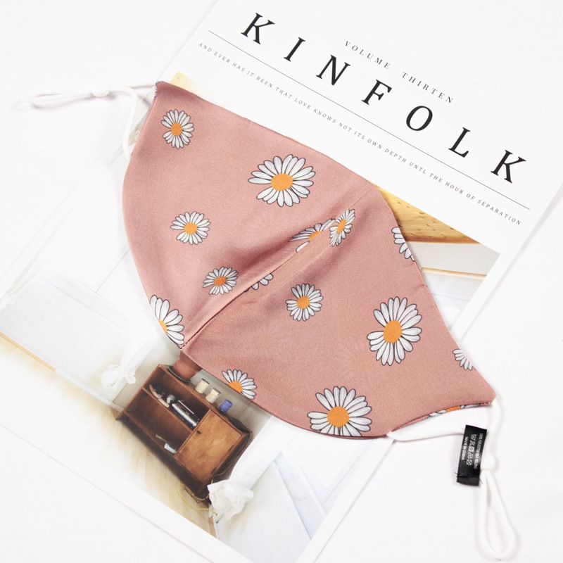 Masque anti-poussière d'automne lavable et réglable en tissu floral à la mode avec double couche_voghion.com