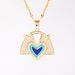Korean Fashion Necklace – Hollow Copper Inlaid Zircon Oil Drop Pendant, Half Fan O-Shaped Chain For Summer_voghion.com