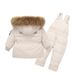 Premium Baby & Toddler Winter Outfit Set - Warm Hooded Down Jacket With Detachable Pants (80cm, 1-3 Years) - Soft & Lightweight For Boys & Girls_voghion.com