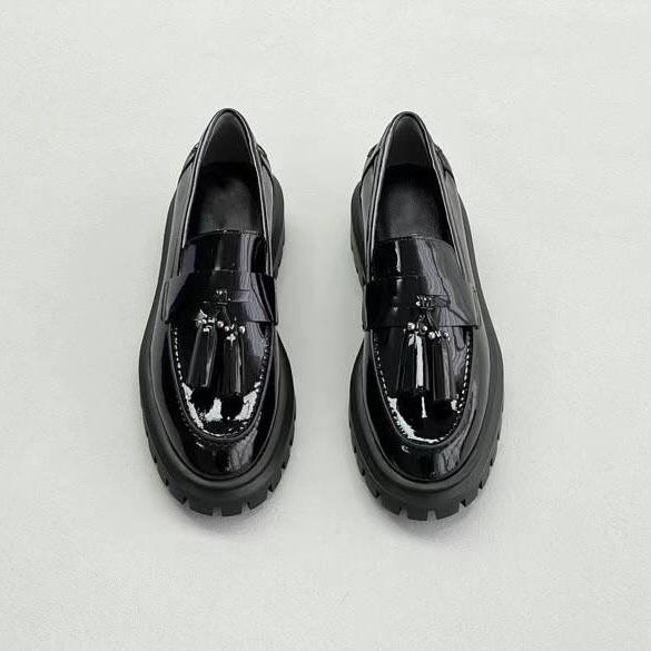 24 Frühen Frühling Tael Academy Stil Lefu Kleine Leder Flache Öffnung Dicke Unterseite Einfache Anti Lip Fahion Frauen_voghion.com